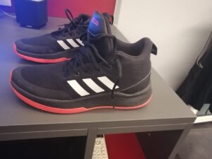 Adidas sports shoes black & red for sale